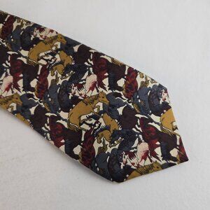 The Metropolitan Museum Of Art Mens Silk Necktie Multicolor Horse Print USA